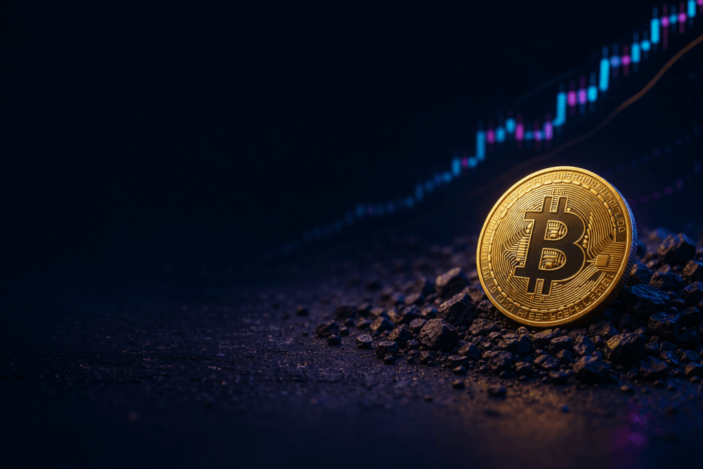 bitcoin pièce or graphique crypto fond sombre